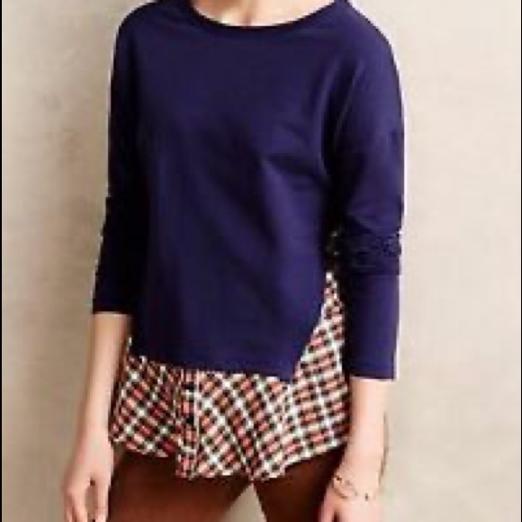 Anthropologie Everleigh mock layered sweatshirt - Picture 1 of 4